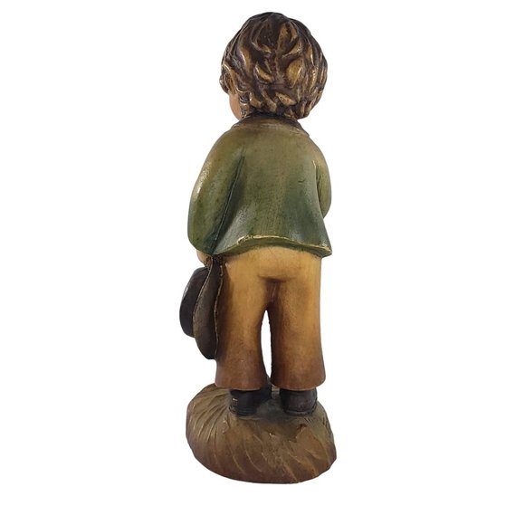 Anri Ferrandiz Wood Carved Boy Holding Rose Figurine Vintage - Picture 5 of 8